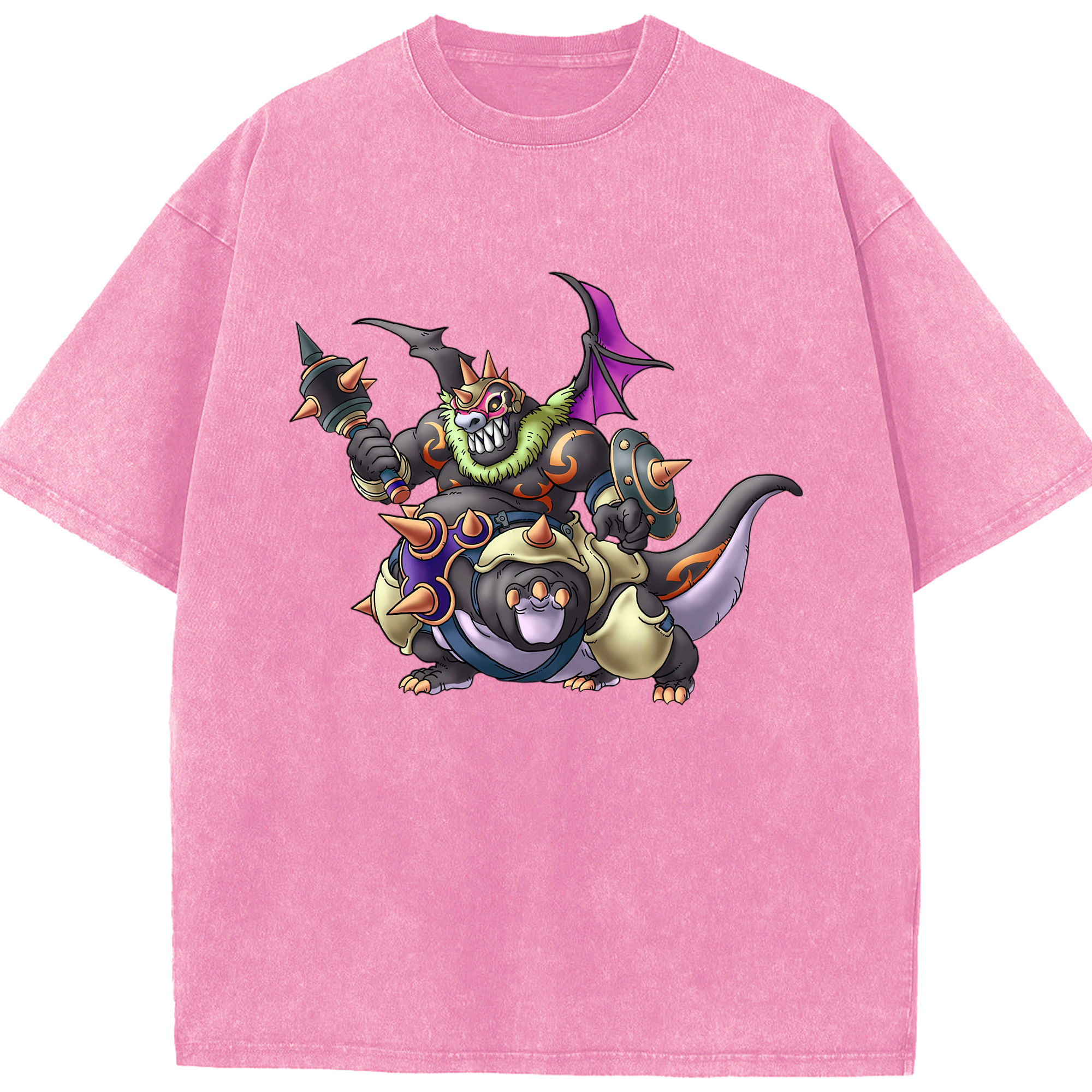 （画像用） ドラゴンクエスト Doragon Kuesuto Dragon Quest 綿100% ヴィンテージ風 半袖Tシャツ（フロントプリント）